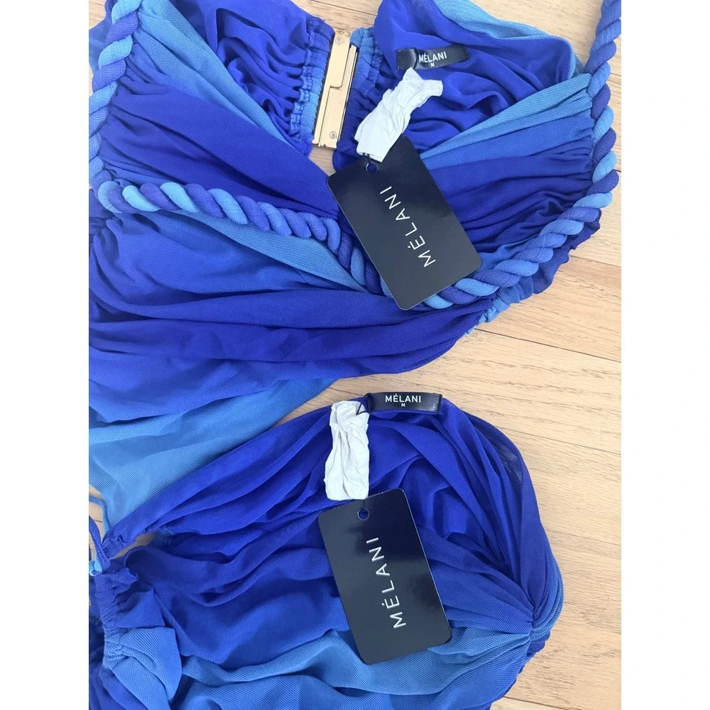 MELANI The Label IANA Top Valetta Skirt Blue Ombre Set M NWT